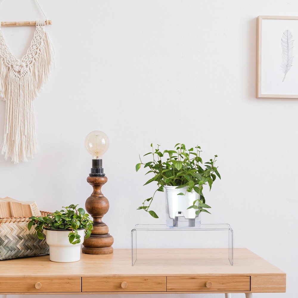 4 Pcs 11 Inch Acrylic Display Risers Rectangular Clear Cupcake Stand Holder L...