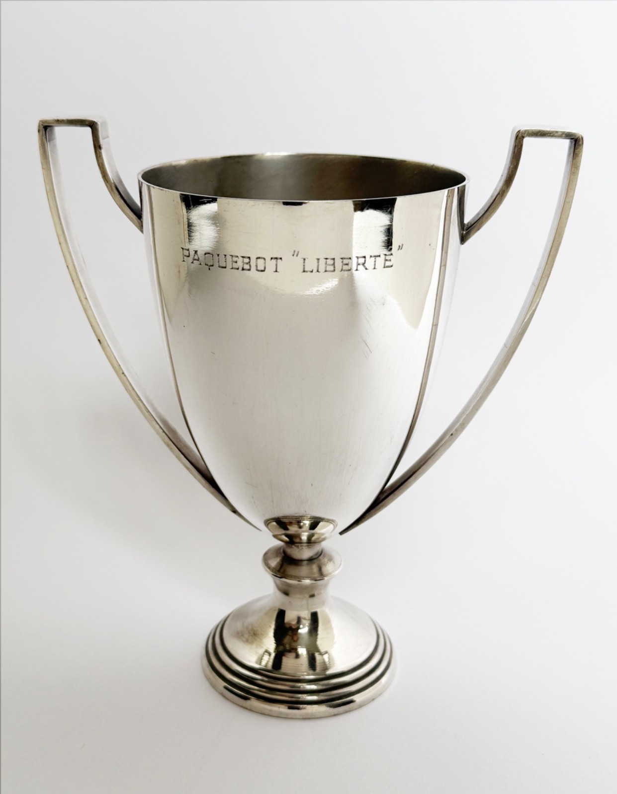 Paquebot Liberte ocean liner silver cup Orfevrerie Wiskemann 8 gram silverplate