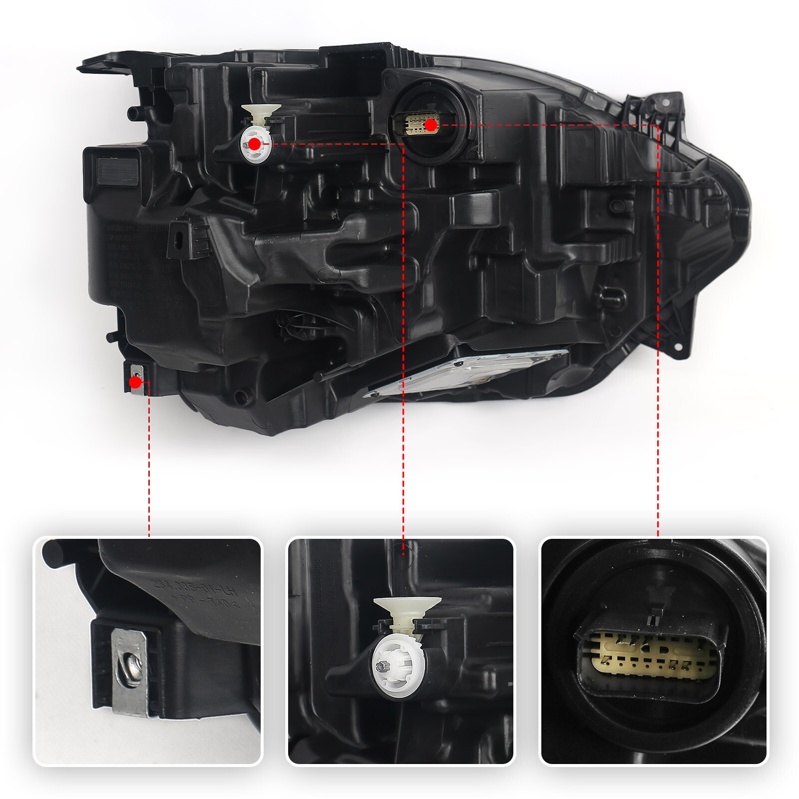 Pair For 2021-2023 Ford Bronco Sport Led Chrome Headlights Non-HALO Lamp LH+RH