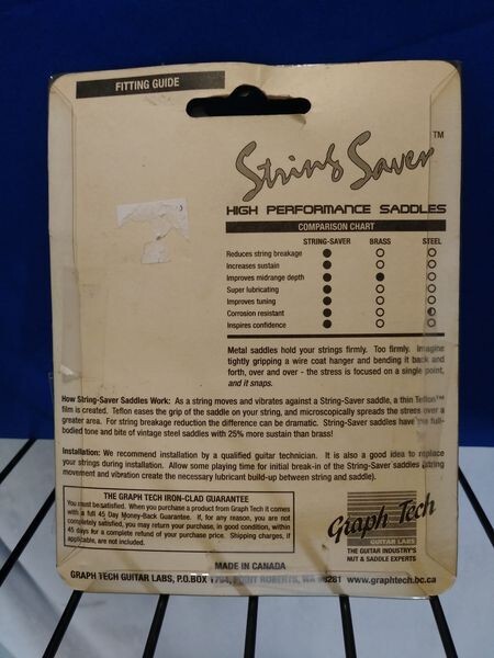 NOS Graph Tech PS-8001-00 String Savers 'Open Pack' No Wrench