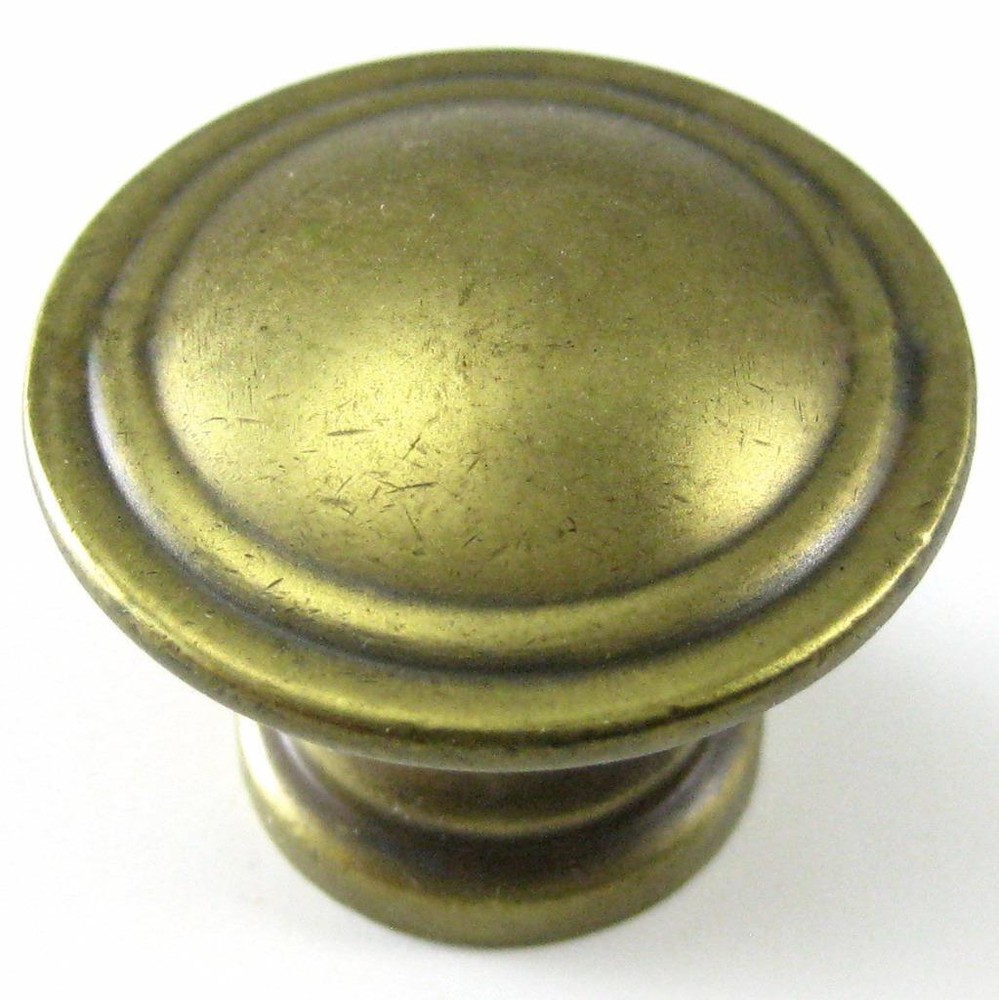 10 Liberty Antique Brass Tumbled Cabinet Knob Drawer Pull Solid Core PN0408C-ABT