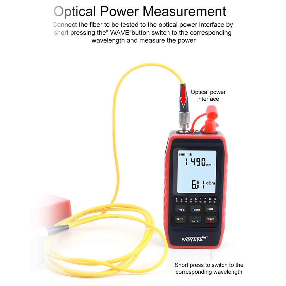 Network RJ45 Line Cable Tester LCD Optical Power Meter Light Source Rechargeable