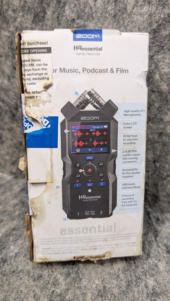 Zoom H4essential Handy Recorder 32-Bit Float 4-Track Handheld Digital Bundle