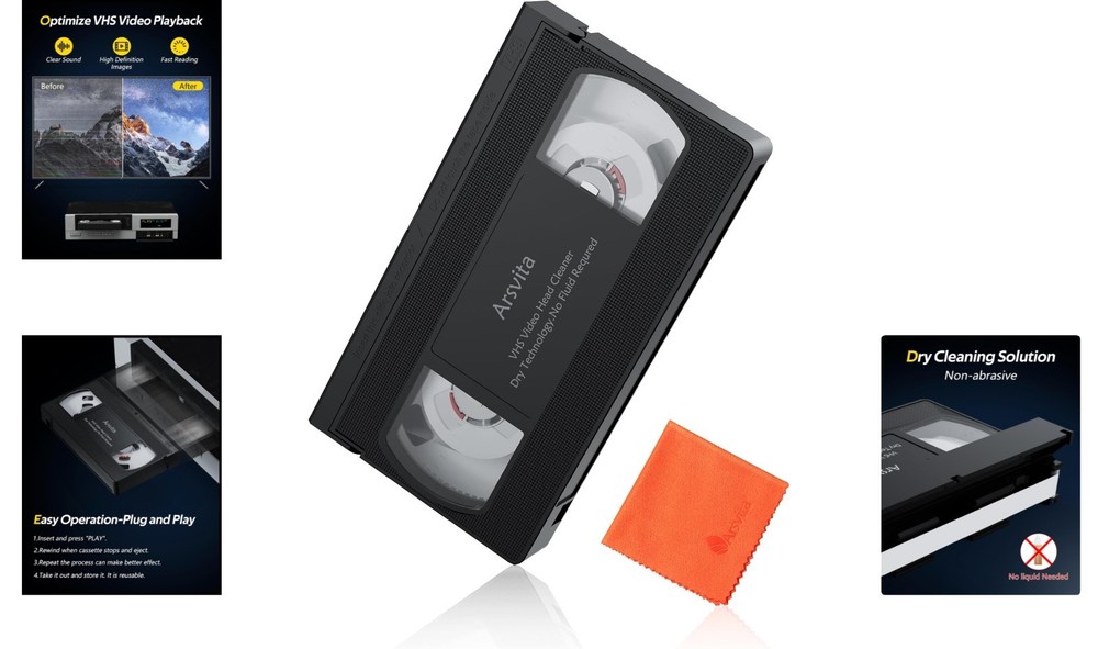 Reusable Microfiber VHS Head Cleaner – Easy VCR Maintenance Solution