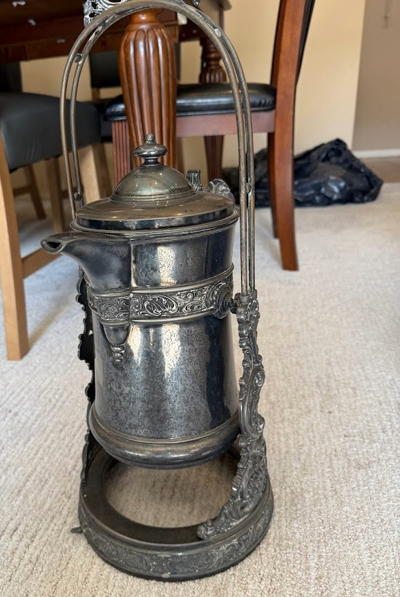 ANTIQUE SILVER PLATED STANDING PITCHER
