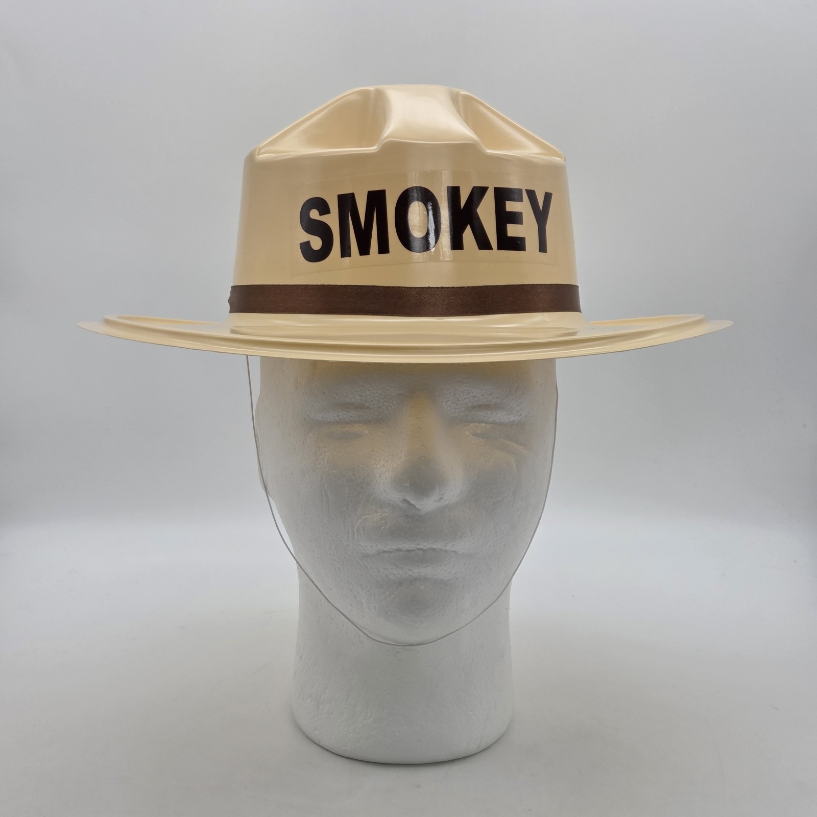 Smokey The Bear Plastic Hat Park Ranger Halloween Costume VTG