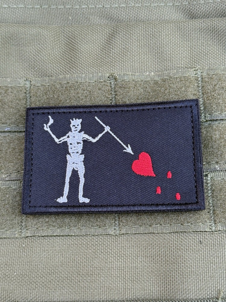 Blackbeard Pirate navy Seal DEVGRU Tactical morale Patch Hook Loop 3.2” Black