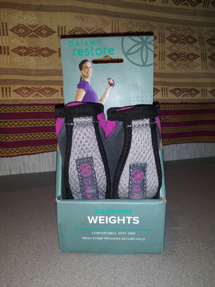 Gaiam Restore 2LB Comfortable Mesh Strap Walking Weights