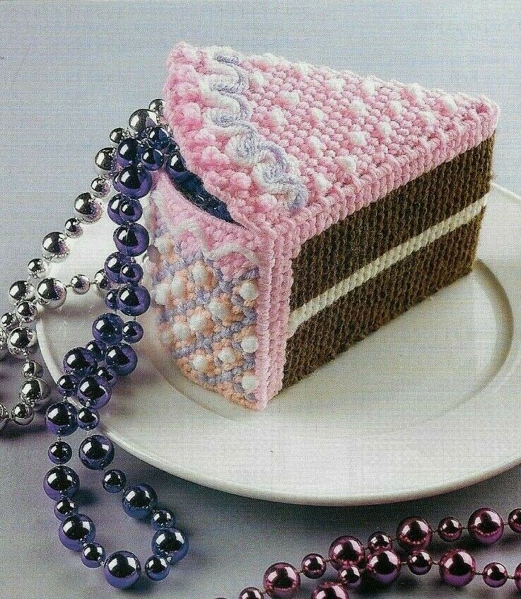 BIRTHDAY CAKE STORAGE BOX HOME DECOR PLASTIC CANVAS PATTERN INSTRUCTIONS