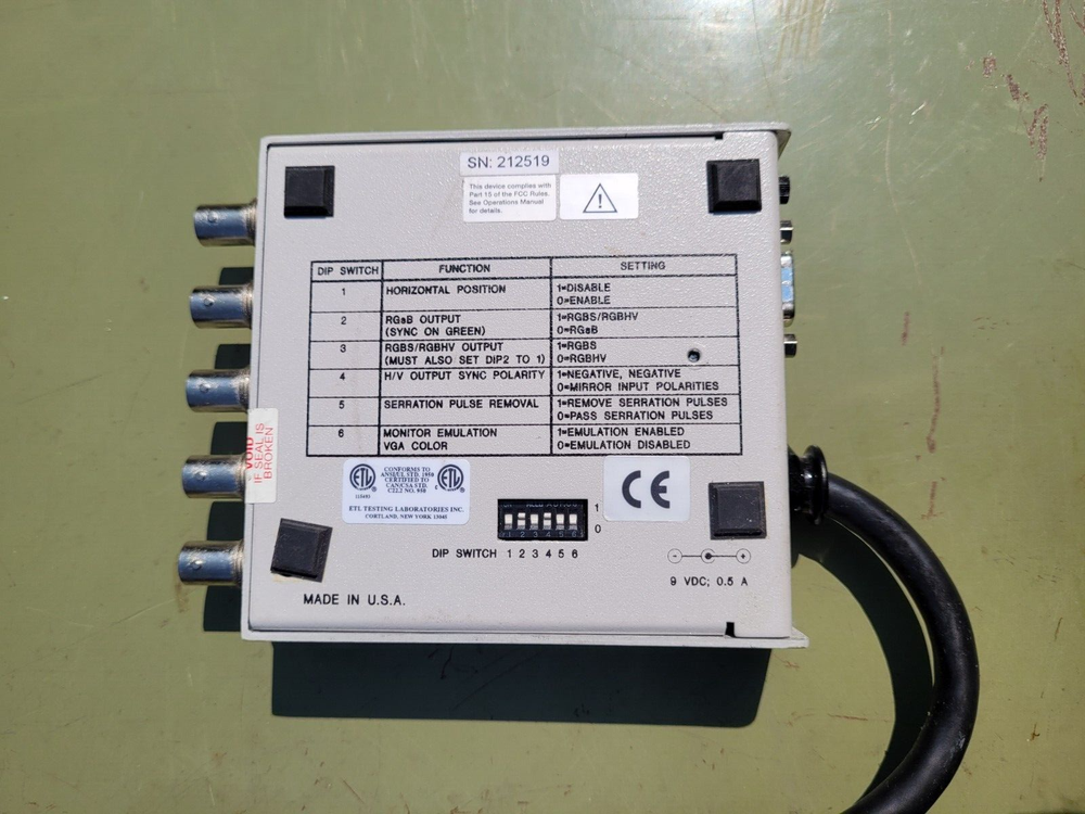 Extron INLINE 2160 IN2160 High Performance VGA w/ Cable and AC Adapter TESTED