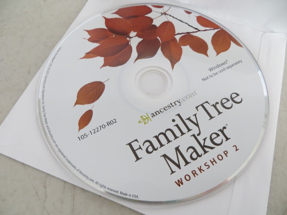 Family Tree Maker Workshop 2 Ancestry.com CD Disc Windows