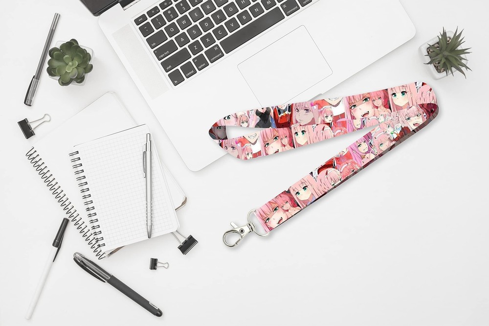 Zero Two Darling Lanyard Keychain Pink
