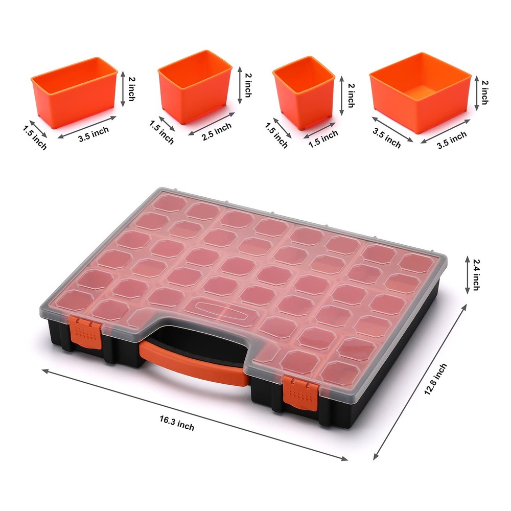Multi-Purpose Toolbox, Professional Organizer with 24 Bin Compartments, Organ...