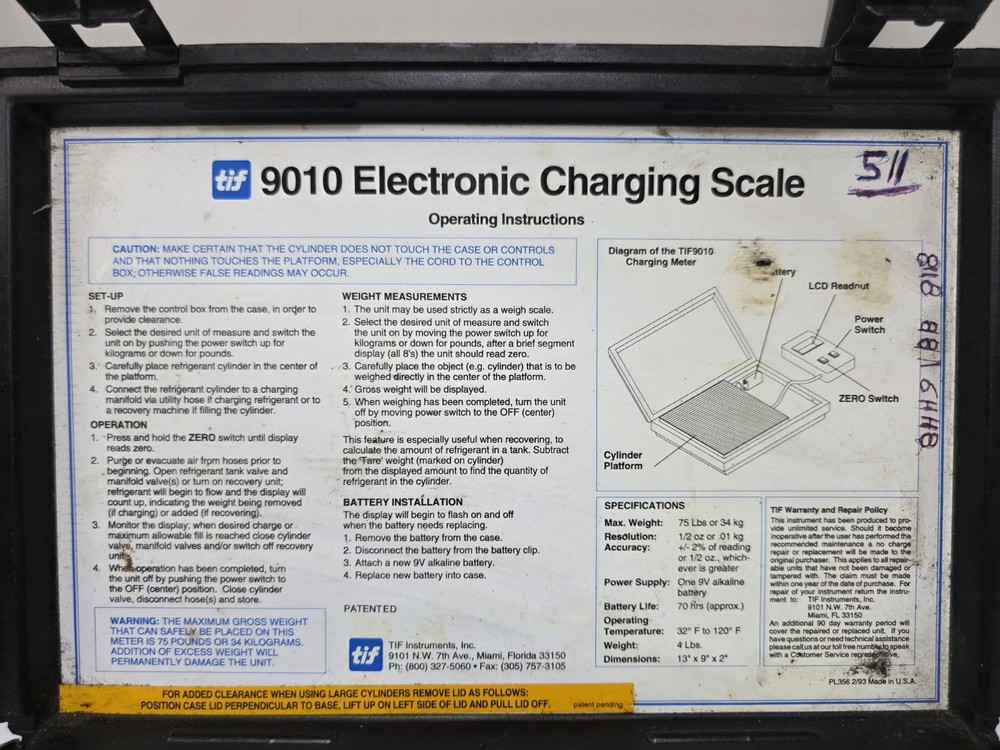 tif 9010 Electronic Charging Scale