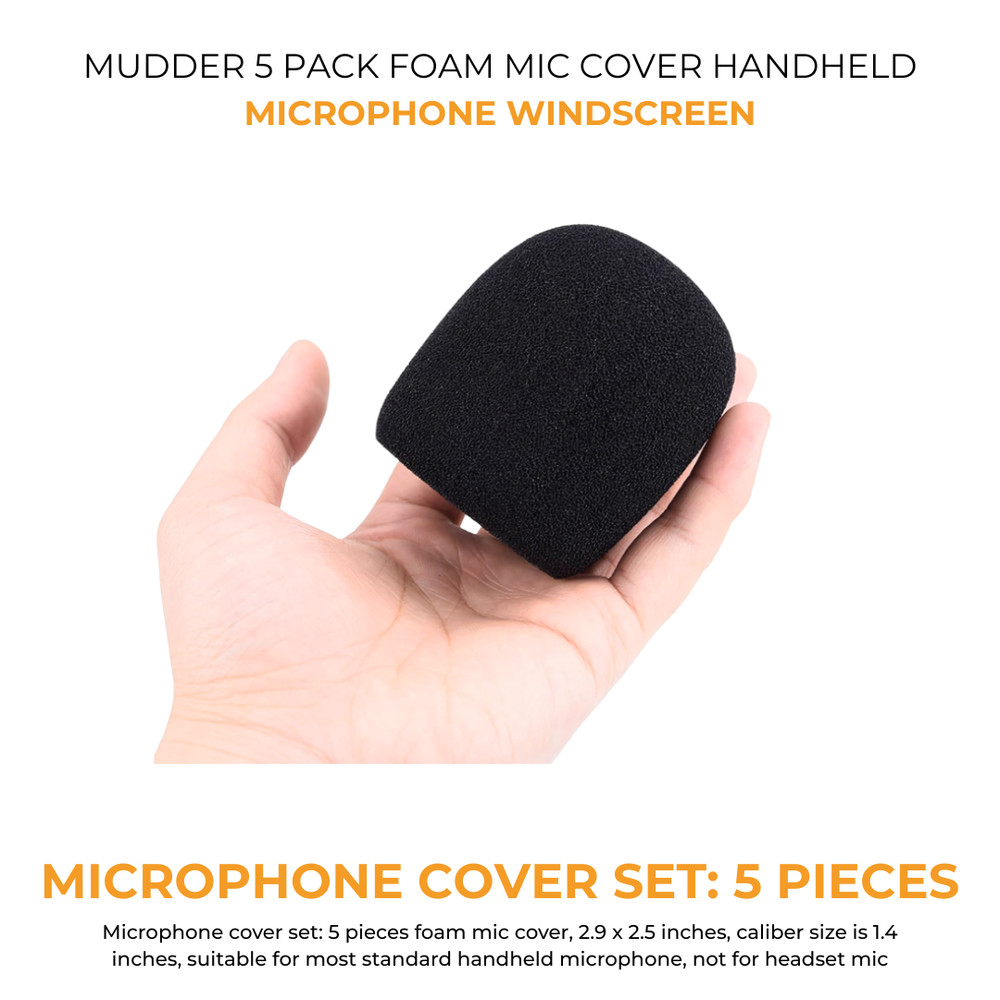 Mudder 5 Pack Foam Mic Cover Handheld Microphone Windscreen 5 Pack
