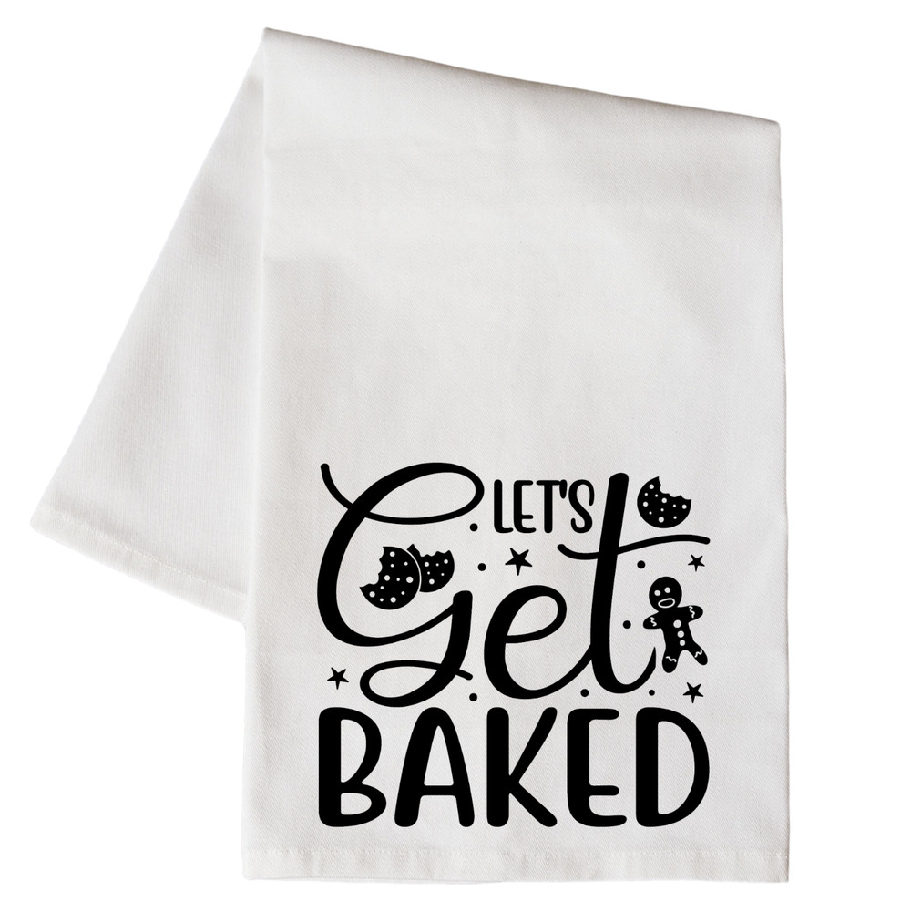 Let's Get Baked Kitchen Floursack Dish Towel