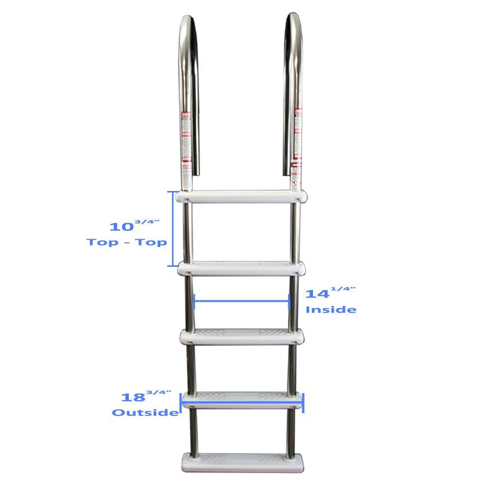 Aqua Select Above Ground Stainless Steel In-Pool Swimming Pool Ladder w/ Steps
