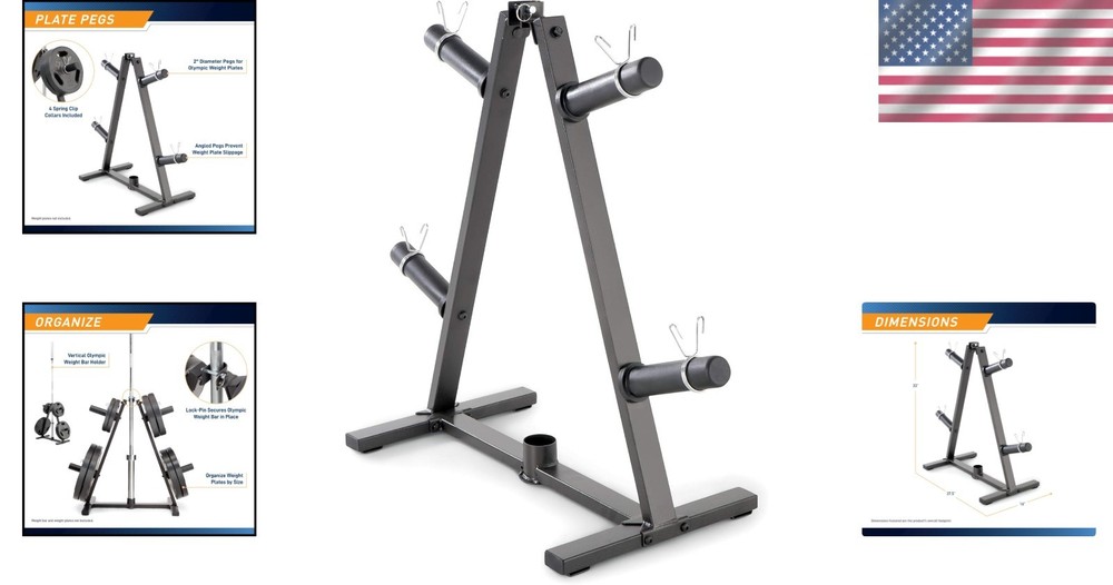 Heavy-Duty Olympic Weight Plate Tree Rack