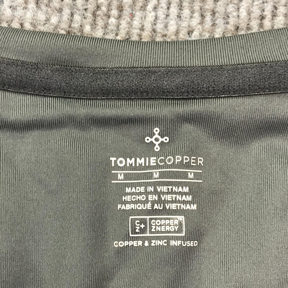 Tommie Copper Mens Lower Back Support Compression Zip Shirt Gray Size Medium