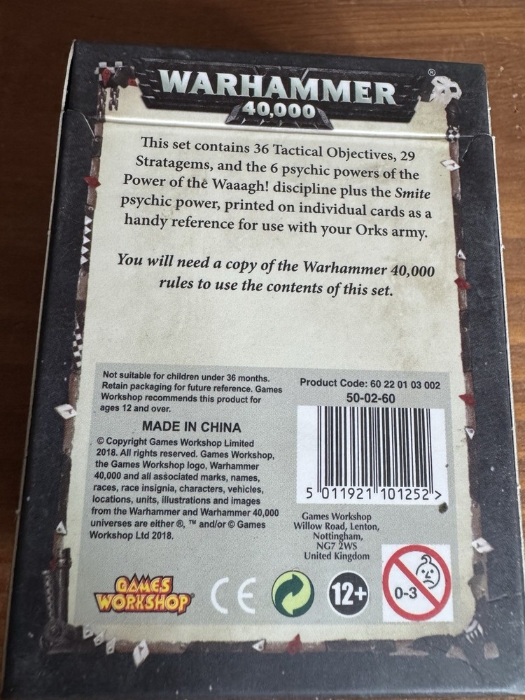 Warhammer 40K Orks Codex 8th + Datacards Complete Set GW 2018 Bundle Lot VG