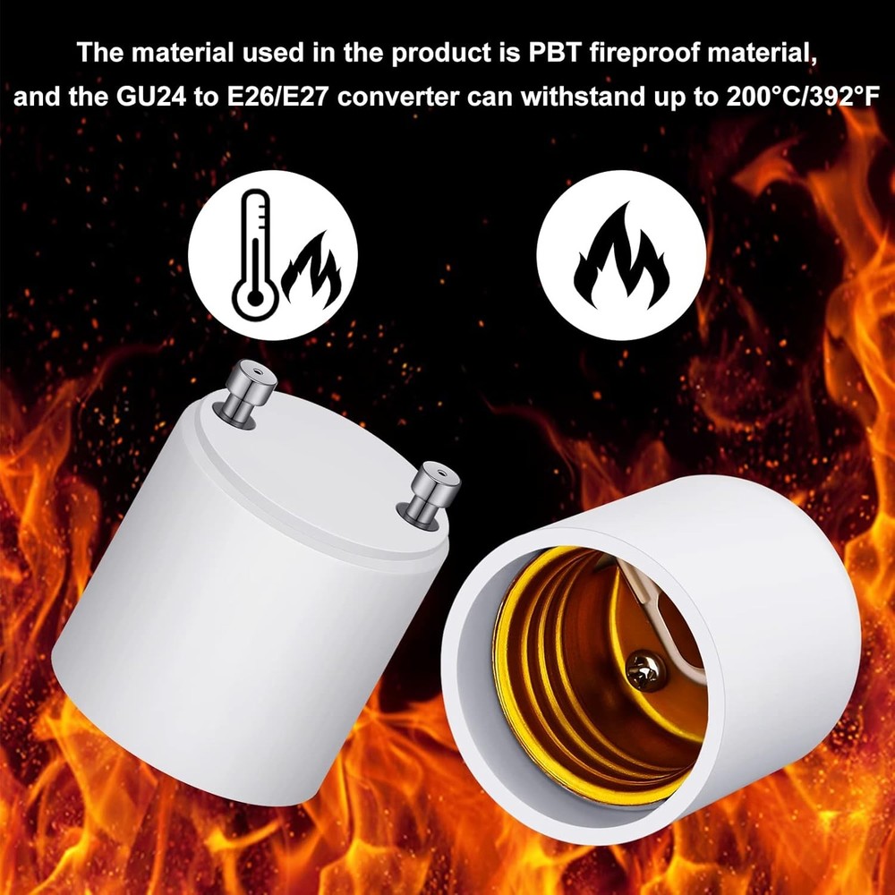 GU24 To E27 /E26 Screw LED Light Lamp Bulb Base Adapter Socket Converter Adaptor