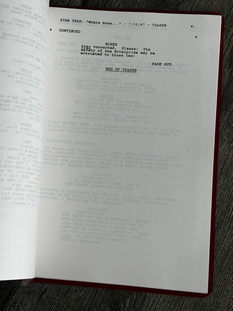 STAR TREK Script The Next Generation Where None Have Gone Revised Final Draft