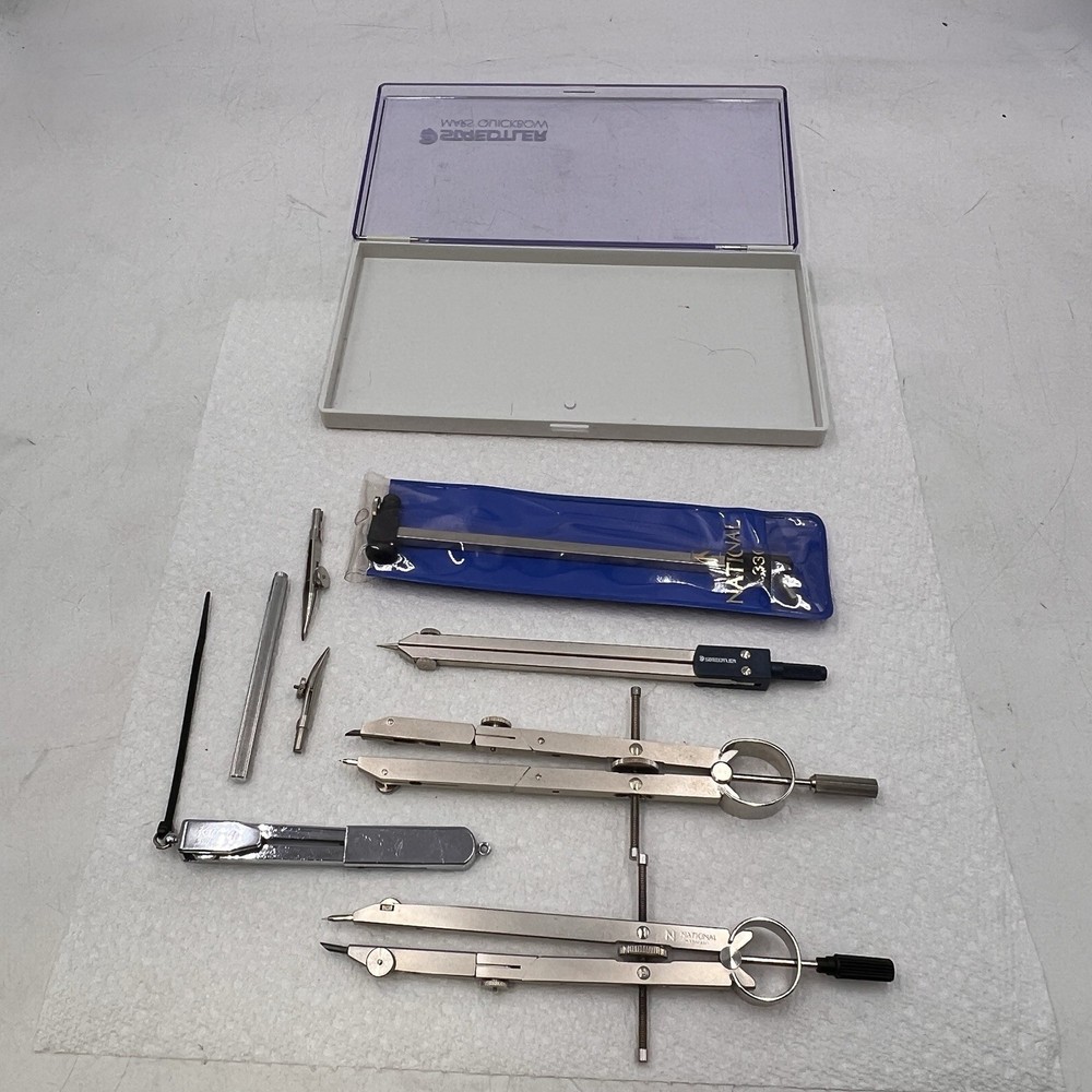 STAEDTLER MARS QUICKBOW National Kern Compass Drafting tools lot (case broken)