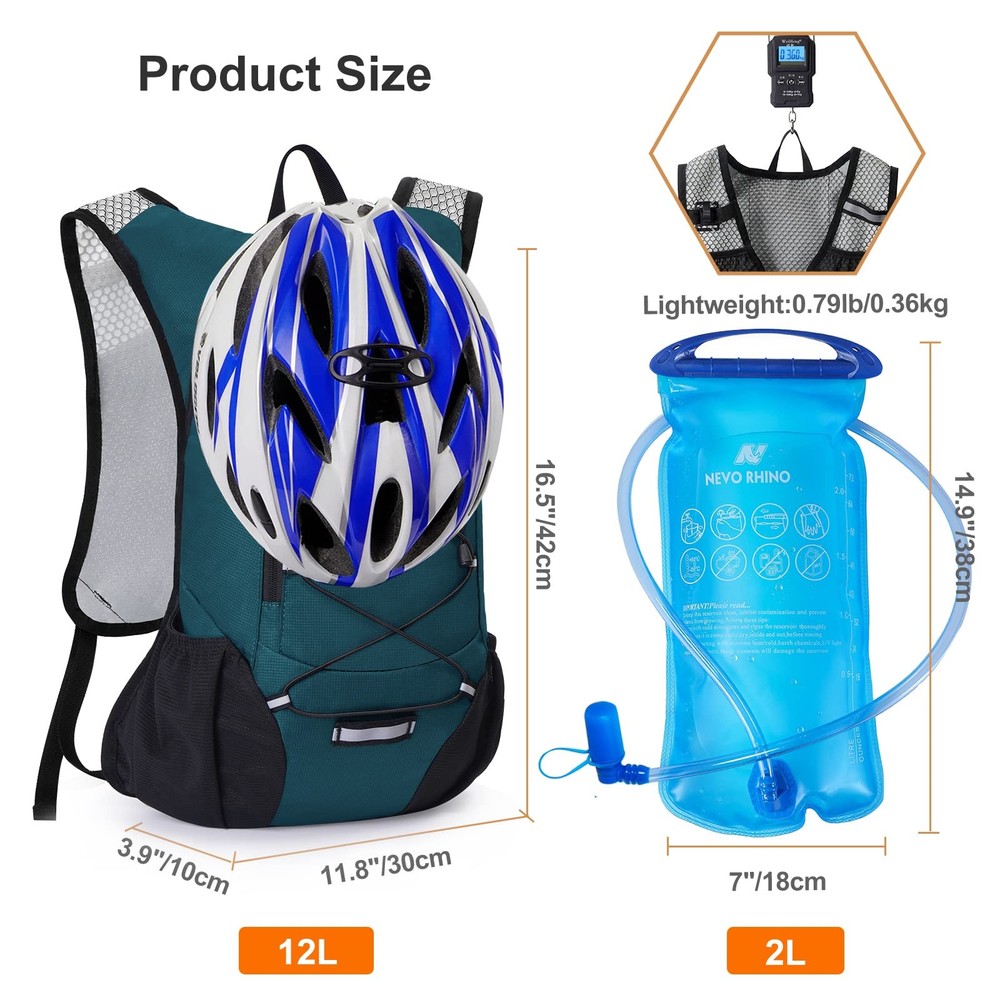 Lightweight Hydration Backpack, Running Backpack with 2L Water Bladder, Hydro...