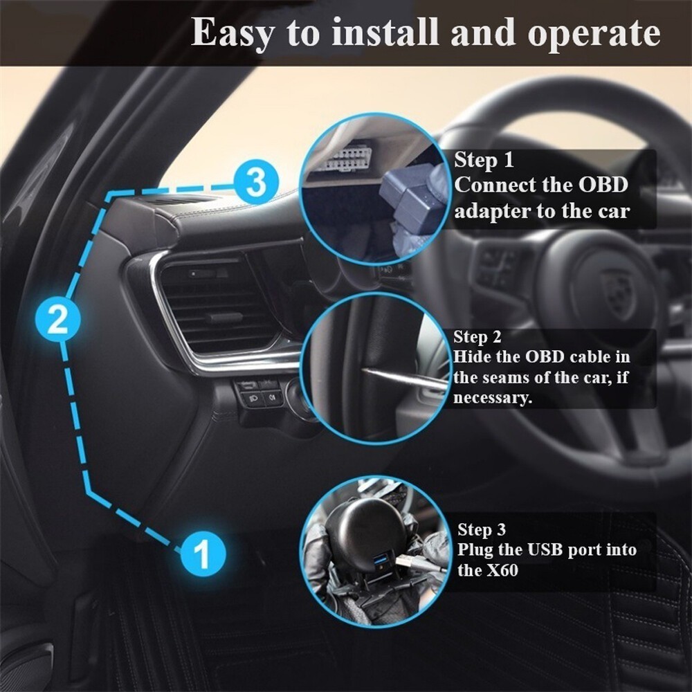Car HUD Computer OBD2 Digital Speedometer & Water Temperature Indicator Display