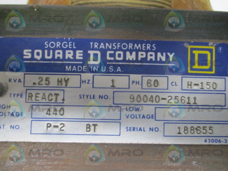 SQUARE D 90040-25611 TRANSFORMER UNMP