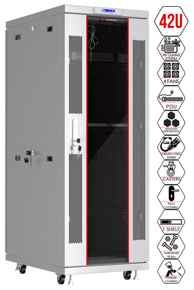 Server Rack 42U Network Cabinet 35" depth Data Server Cabinet - BONUS INCLUDED
