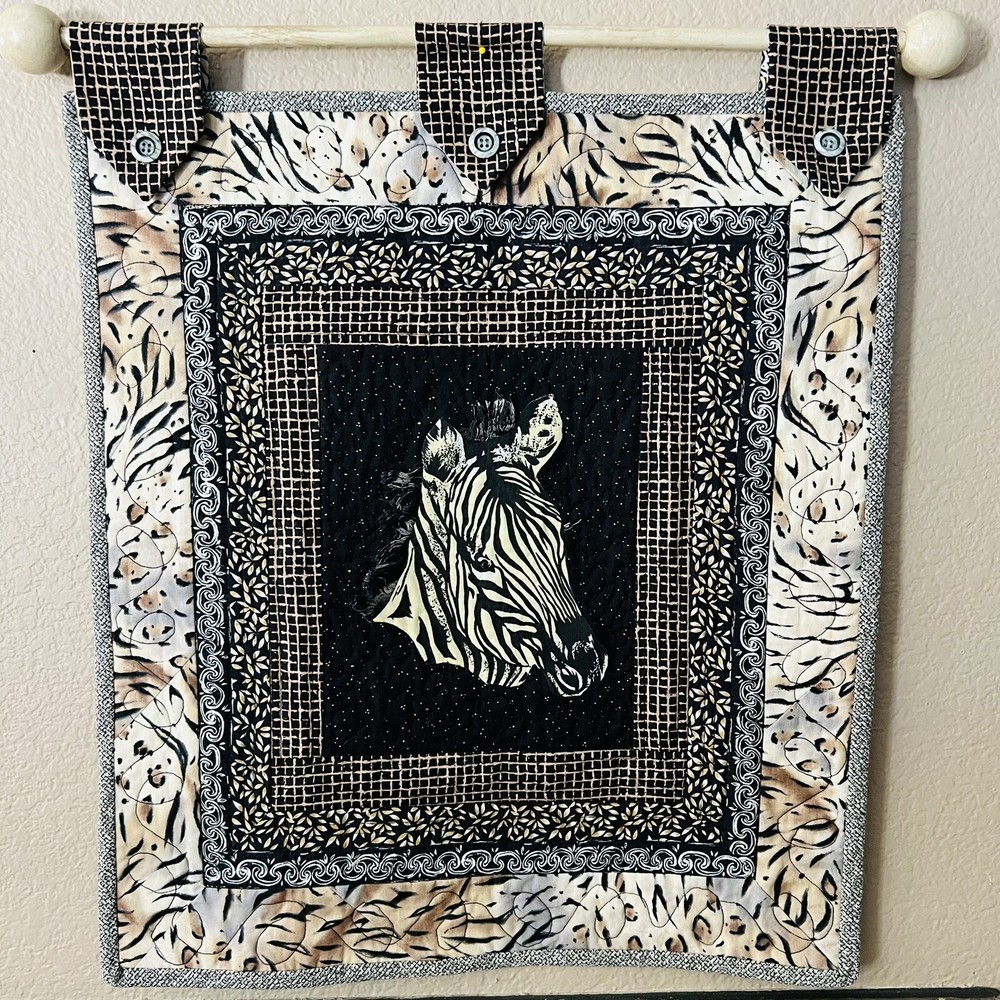 Handmade Wall Hanging Zebra Quilt.