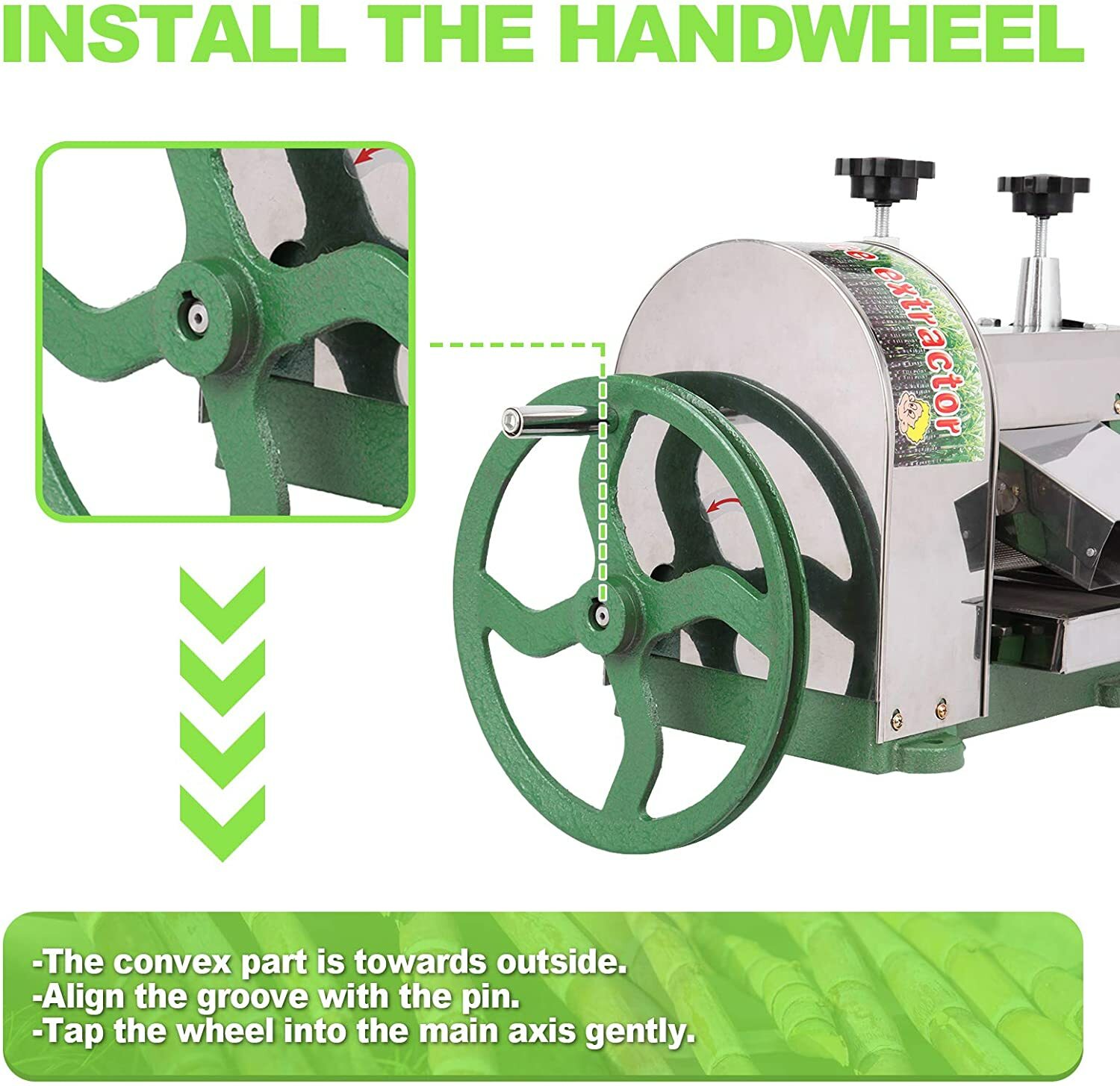 Commercial Manual Sugar Cane Press Juicer Juice Machine Extractor Mill 50kg/h