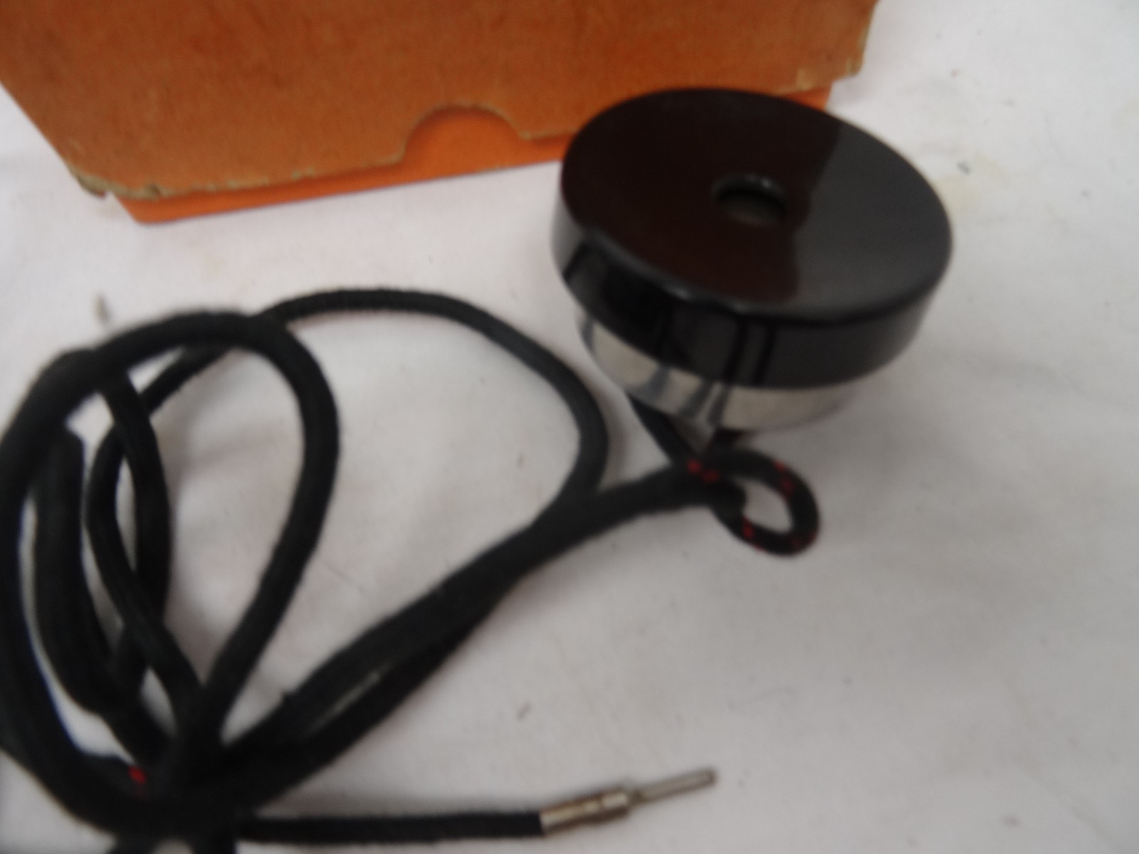 Spencer Pocket Crystal Radio with box and Spencer headphone and cables.