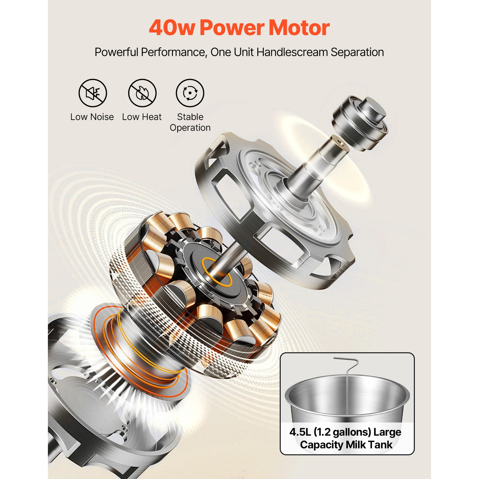 Uimoso Electric Milk Cream Separator with 60L/H Processing Capacity