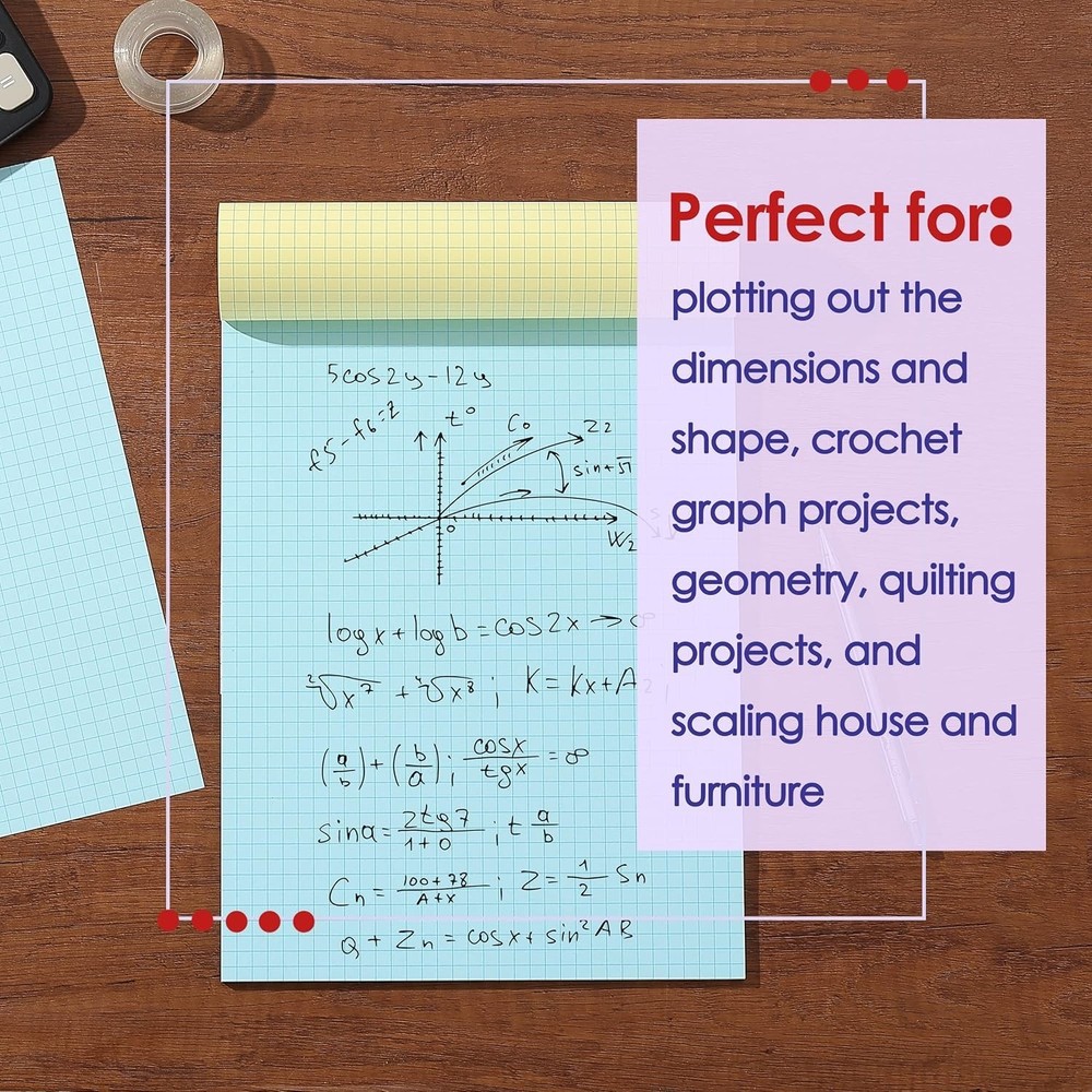 High-Quality 17x11 Graph Paper Pad - 4x4 Squares for Precision & Creativity