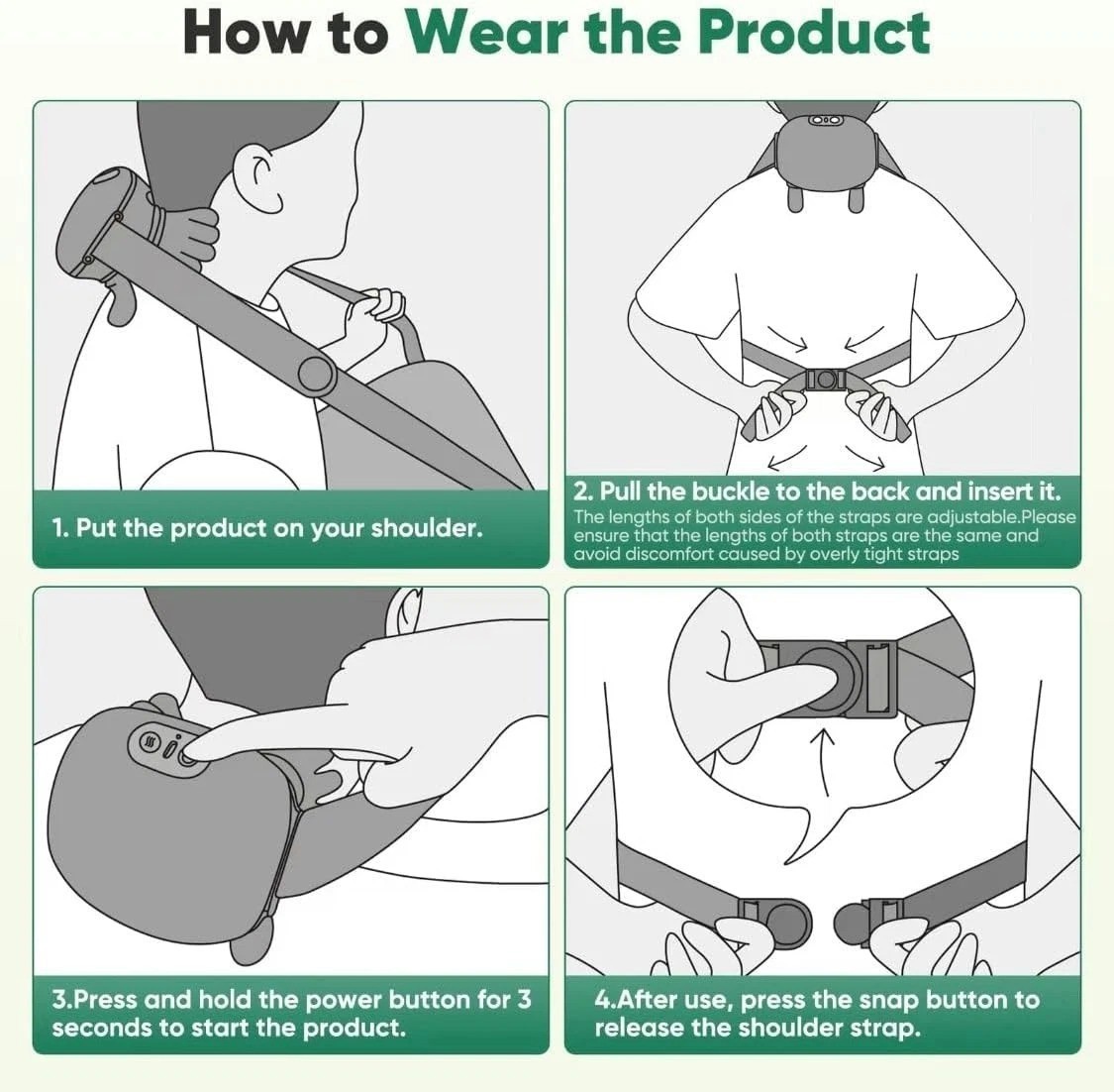 Bionic Heated Massager, Portable Shiatsu Neck and Back Massager, for Pain Relief