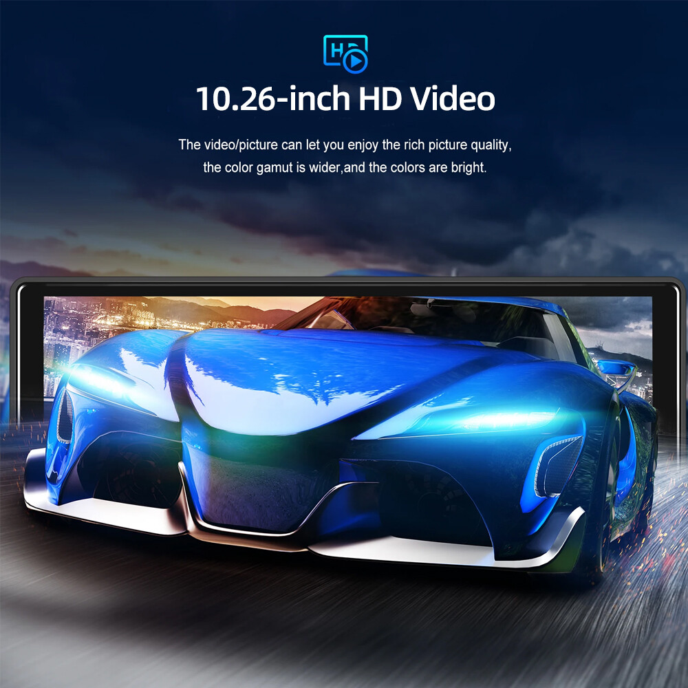 10.26" Portable Car Stereo Wireless IOS CarPlay/Android Bluetooth Touch Screen
