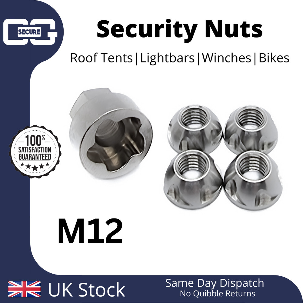 OML Anti-Theft Security Nuts | Tamperproof | Lock Nut Set - TORX - M12