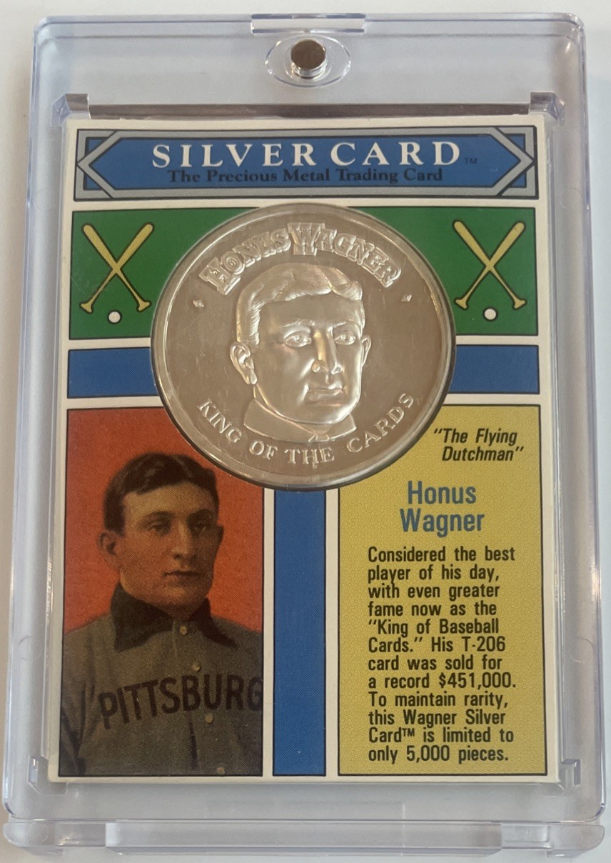 Honus Wagner HOF 1 oz 0.999 Pure Silver Card Coin T206 MLB