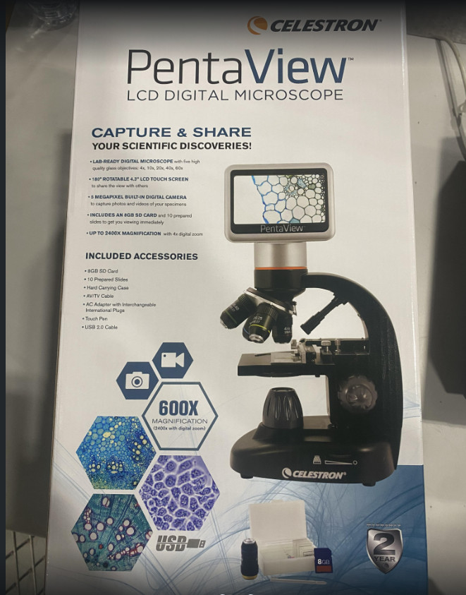 Celestron PentaView LCD Digital Microscope, As Pictured Excellent
