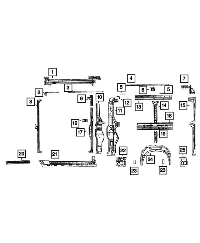 Genuine Mopar Side Panel Reinforcement 68167487aa