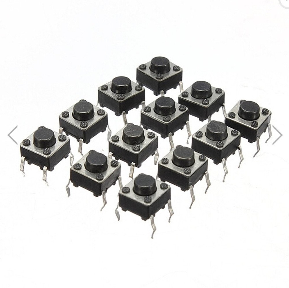100Pcs 6x6x5mm Micro Tactile Push Button Switch - Reliable SPST Quality