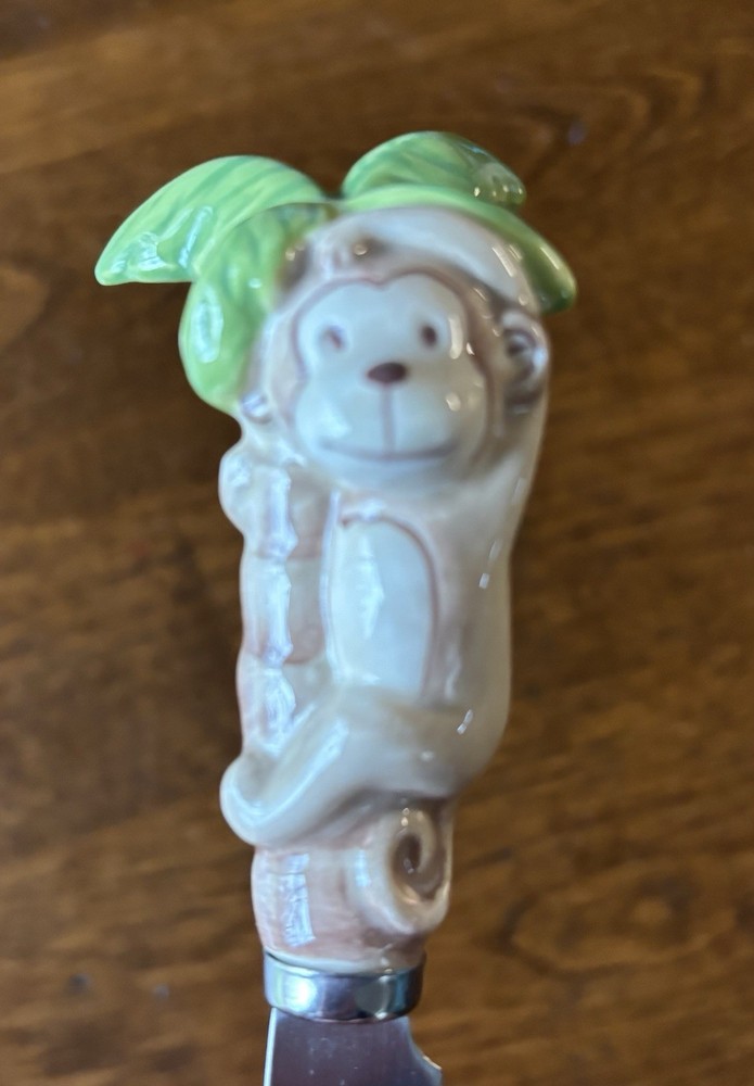 Tropical Spreaders Target 2008 (2) Monkey, Flower, Turtle, Ceramic Handle Set 4