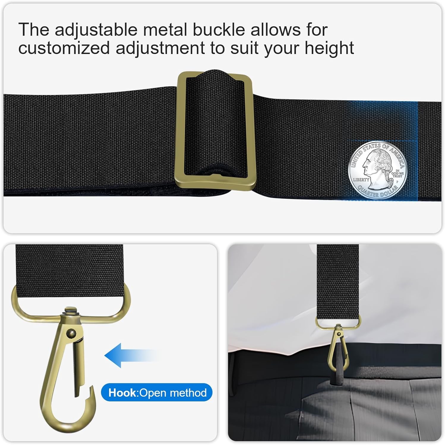 Suspenders for Men Heavy Duty, X Back Hidden Suspender 1.5" Under Clothing