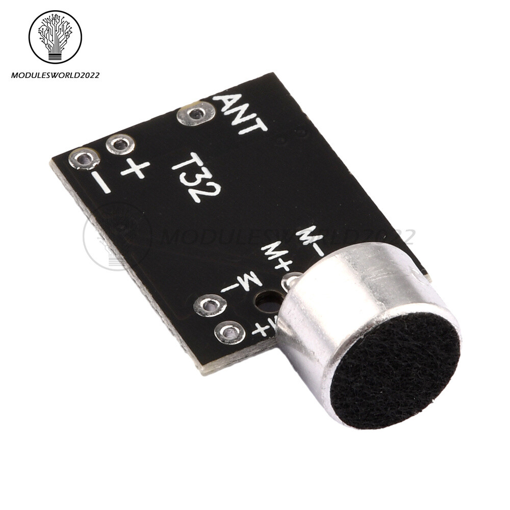 Wireless Microphone FM 88.7MHz Transmitter Module Support Dual-channel Stereo