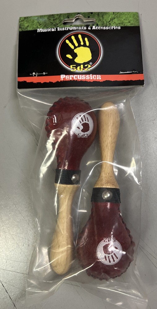 Mini Rawhide Leather Maracas, 5d2.-Red.