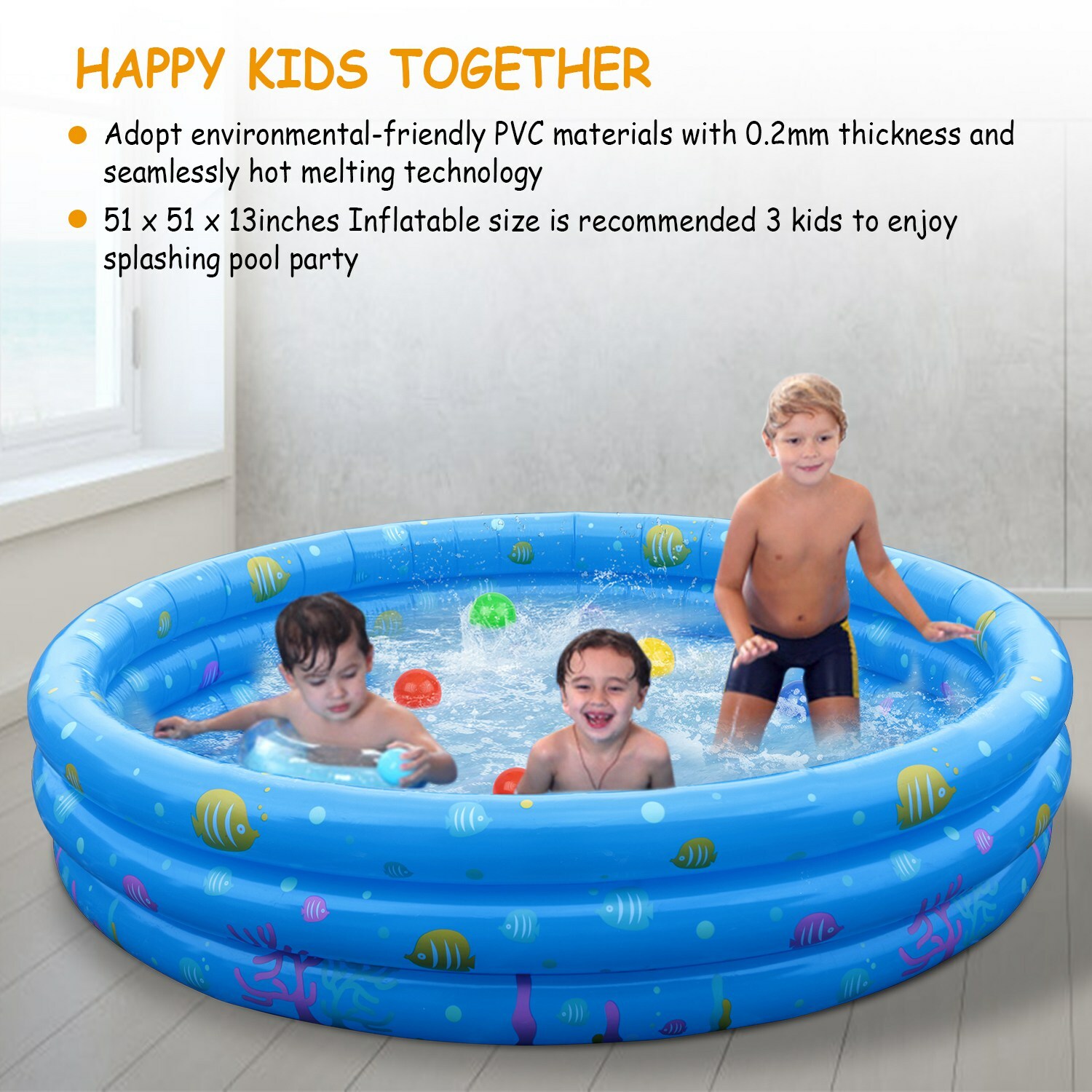 Kids Inflatable Swimming Pool Blow Up Children Family Yard Play Center Pool