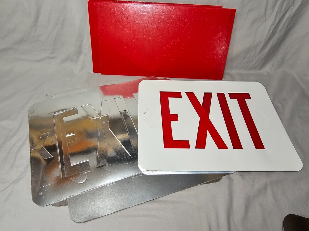 Replacement DIFFUSER Lens & STENCIL For 1990's DUAL-LITE EXCITE SERIES Exit Sign