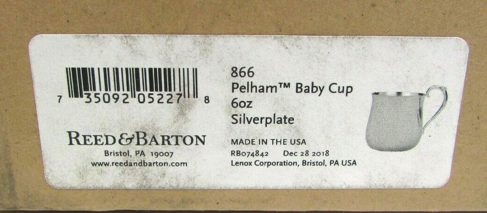 Reed & Barton Silverplate 866 Pelham 6 oz Baby Cup NEW See Description